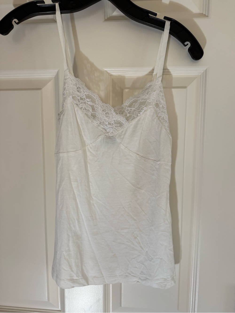 Theory White Lace-Trim Slip Camisole